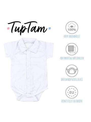 TupTam Baby Jungen Langarm Kurzarm Body mit Kragen in weiß Modell 1