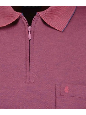 Ragman Softknit-Poloshirt mit Zip in Rot