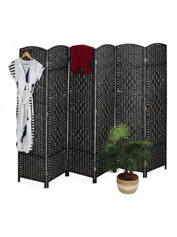 relaxdays Paravent in Schwarz - (B)240 x (H)170 cm