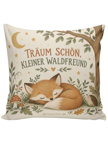 Mr. & Mrs. Panda Kissen Fuchs schläfrig Design mit Spruch in Weiß