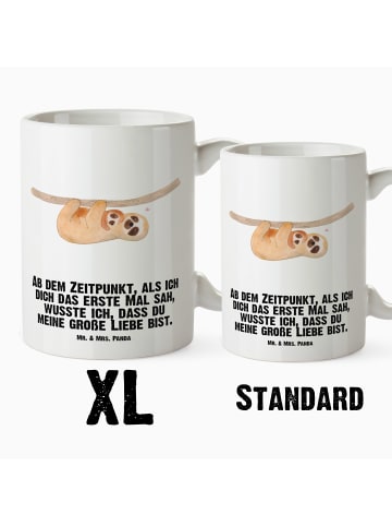 Mr. & Mrs. Panda Keramikbecher Faultier Kind mit Spruch in Weiß