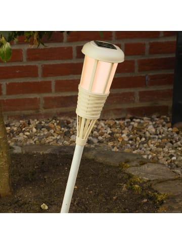 MARELIDA LED Solar Fackel in beige