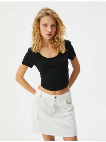 KOTON T-shirt in Schwarz
