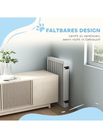 Pawhut Hunde Absperrgitter Weiß 240L x 1,8B x 81H cm