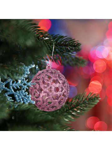 relaxdays 50-tlg. Weihnachtskugeln Set in Rosa