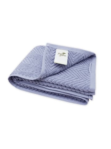 Framsohn 2er Set: Zwirnfrottier BIO Duschtuch "OCEAN" in Taubenblau -(L) 150 x (B) 75 cm