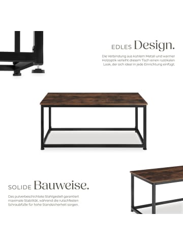 tectake Wohnzimmertisch, Maße: 100 x 55 x 45,5 cm, in rechteckiger Form