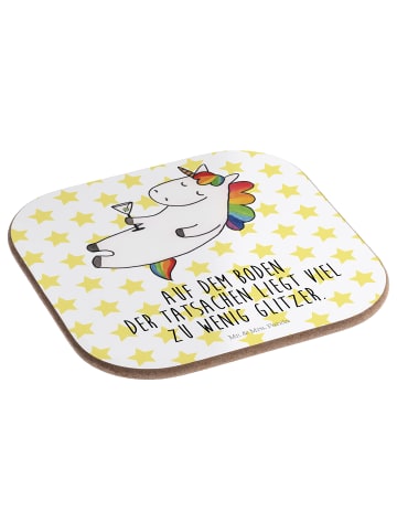 Mr. & Mrs. Panda Bierdeckel Einhorn Blümchentail mit Spruch in Weiß