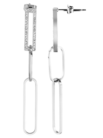 Adeliás Damen Ohrringe – Ohrstecker aus Edelstahl mit Strass in silber