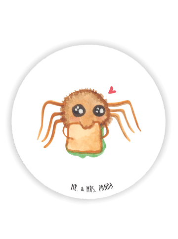 Mr. & Mrs. Panda Rund Magnet Spinne Agathe Sandwich ohne Spruch in Weiß