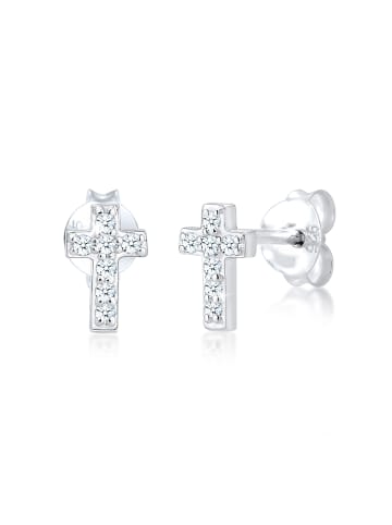 Elli DIAMONDS  Ohrringe 925 Sterling Silber Kreuz in Silber