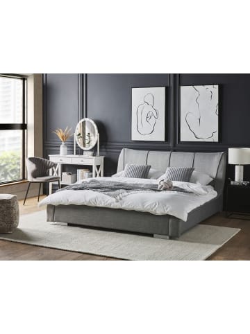 Beliani 9-tlg Doppelbett NANTES in Grau/Silber