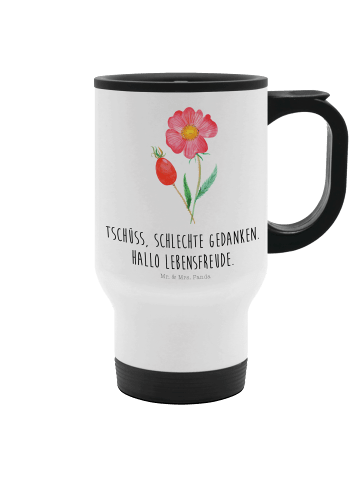 Mr. & Mrs. Panda Thermobecher Blume HageRundunge mit Spruch in Weiß