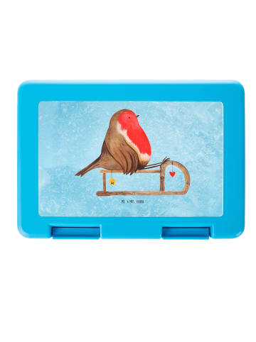 Mr. & Mrs. Panda Snackbox Rotkehlchen Schlitten ohne Spruch in Eisblau