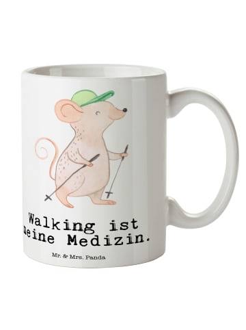 Mr. & Mrs. Panda Tasse Maus Walking mit Spruch in Weiß