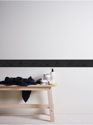 A.S. Création Bordüre Elegant Flower in Schwarz 