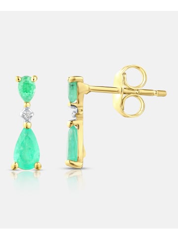 Diamant L'éternel Ohrhänger, mit Smaragd, 375 Gelbgold