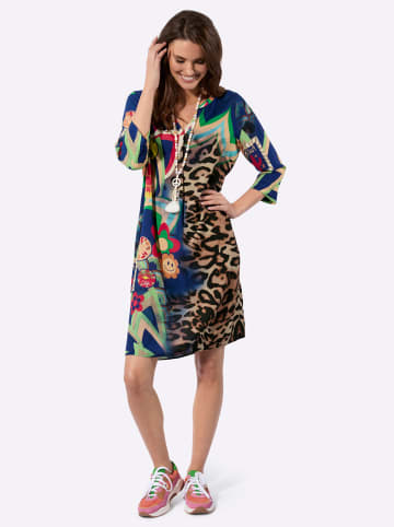 WITT WEIDEN Tunika-Kleid in grasgrün-royalblau-bedruckt