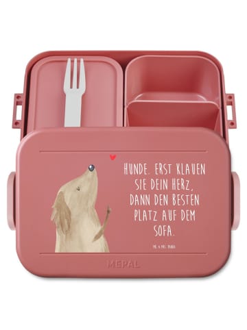 Mr. & Mrs. Panda Lunch Box Hund Liebe Motiv mit Spruch in Rot Pastell