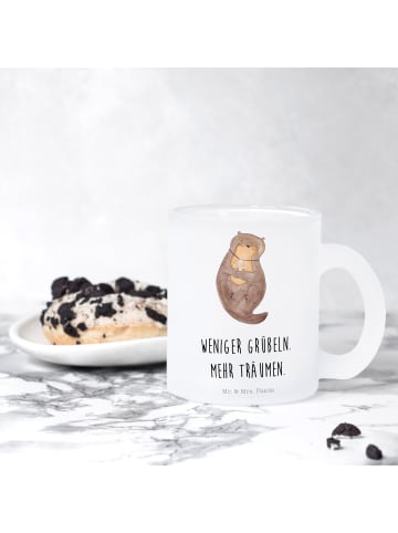 Mr. & Mrs. Panda Glas Otter Muschel mit Spruch in Transparent