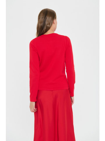 SAINT TROPEZ Strickjacke A8661, Classic fit in Chinese Red