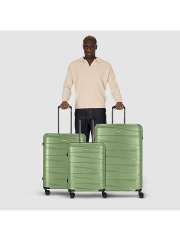 Redolz Essentials 10 3-SET 4 Rollen Kofferset 3-teilig in green-metallic