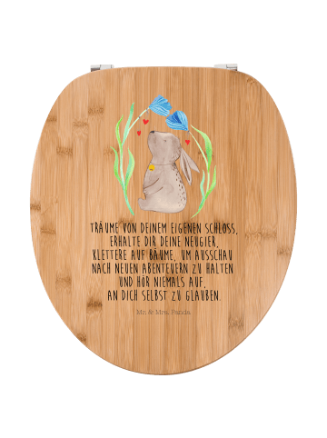 Mr. & Mrs. Panda Toilettendeckel Hase Blume mit Spruch in Braun