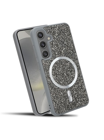 cadorabo Hülle für Samsung Galaxy S25 Glitzer Schutzhülle in Grau