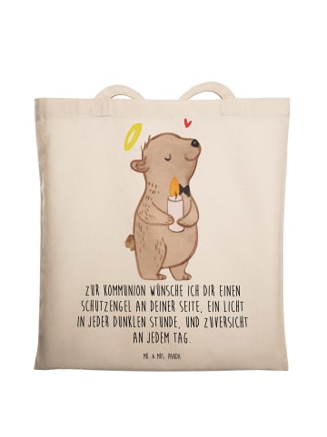 Mr. & Mrs. Panda Shopper Bär Kommunion  mit Spruch in Creme
