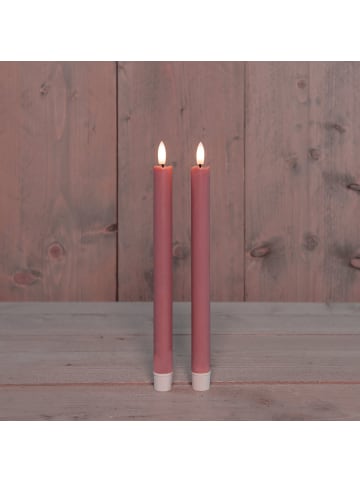 Coen Bakker LED 2er Set Stabkerzen mit 3D Effekt in Altrosa