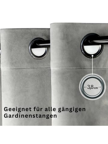 Tom Tailor Ösenvorhang VELVET SIGNATURE in Grau