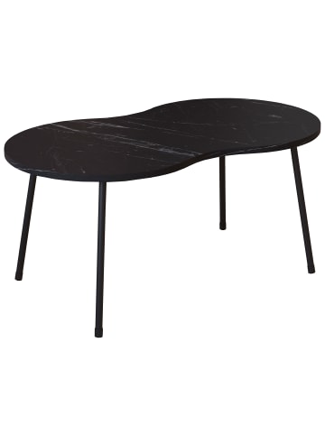 VCM  Holz Sofatisch Couchtisch Marmor Mirola in Schwarz