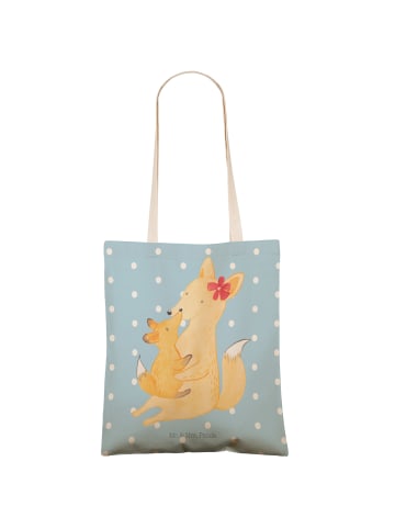 Mr. & Mrs. Panda Shopping Bag Fuchs Mama ohne Spruch in Blau Pastell