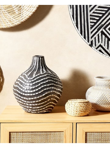 Beliani Dekovase KUALU in Schwarz/Weiß - (W) 24 x (H) 35 x (L) 24 cm