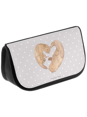 Mr. & Mrs. Panda Kulturbeutel Otter Herz ohne Spruch in Grau Pastell