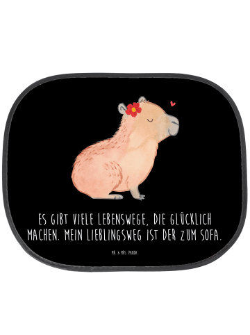 Mr. & Mrs. Panda fenster sonnenschutz Capybara Blume mit Spruch in Schwarz