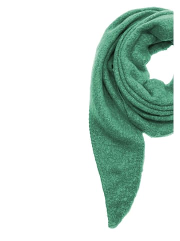 Faera Bouclé Dreieckstuch cozy Material in Grün-3