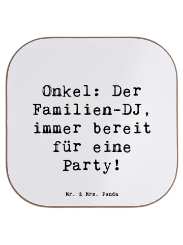 Mr. & Mrs. Panda Tassenuntersetzer Spruch Onkel Familien-DJ mit ... in Weiß