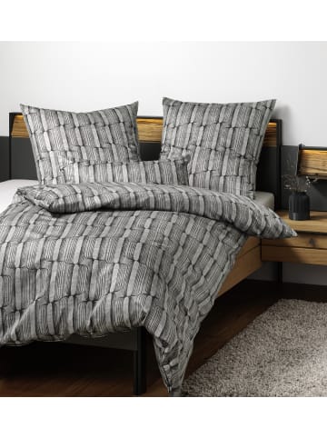 Janine Janine Interlock-Jersey-Bettwäsche Carmen S in anthrazit silber
