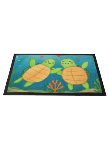 Mr. & Mrs. Panda Fußabtreter Schildkröten Paar Design ohne Spruch in Weiß