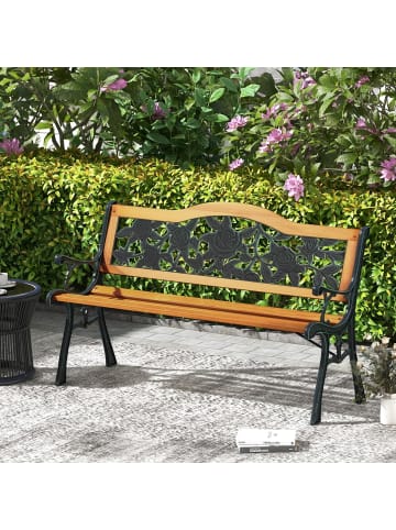 COSTWAY Gartenbank 126 x 52 x 74 cm in Beige