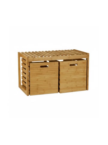 relaxdays Sitzbank in Natur - (B)80 x (H)44,5 x (T)40 cm