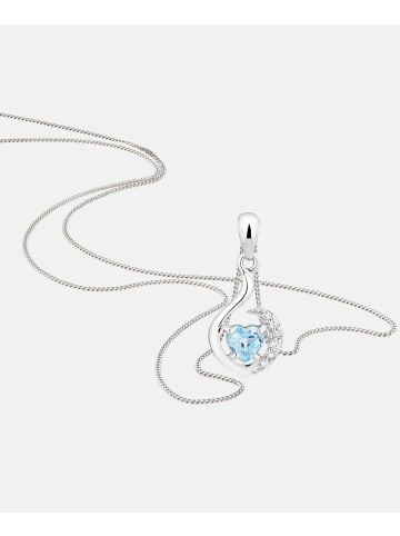 Diamant L'éternel Halskette aus 375 Weißgold mit 0.31 Karat Diamant mit Topas