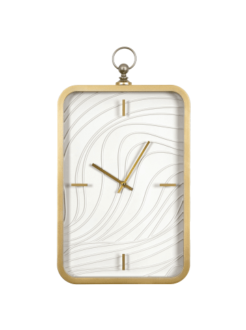 Beliani Wanduhr MOLIENS in Weiß/Gold - (W) 32 x (H) 57 x (L) 5 cm Vertikal