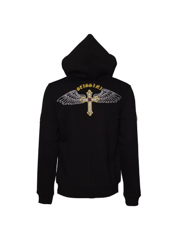 Roberto Geissini Cross-Wings Sweatjacke Schwarz