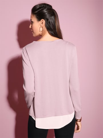 creation L Rundhalspullover in rosé