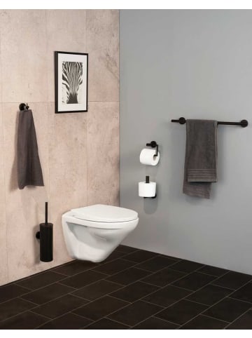 Wenko Toilettenpapierhalter BOSIO in Schwarz, (B) 15 x (H) 10,5 x (L) 6,5 cm