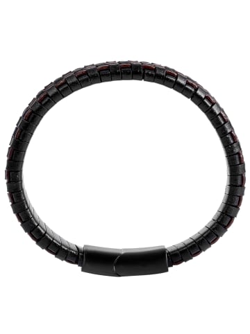 Adeliás Unisex Armband aus Leder 19 cm in schwarz