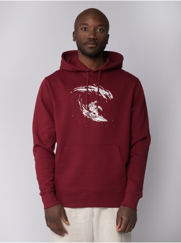wat? Apparel Sweatshirt Surfing Spaceman in Weinrot