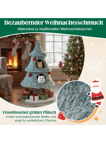 COSTWAY 123 cm Kratzbaum für Weihnachten in Grün
